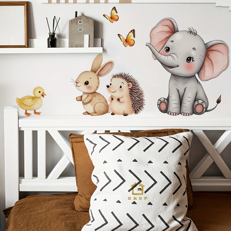 Kids Education Quotes - Cartoon Animal Wall Sticker - Elephant