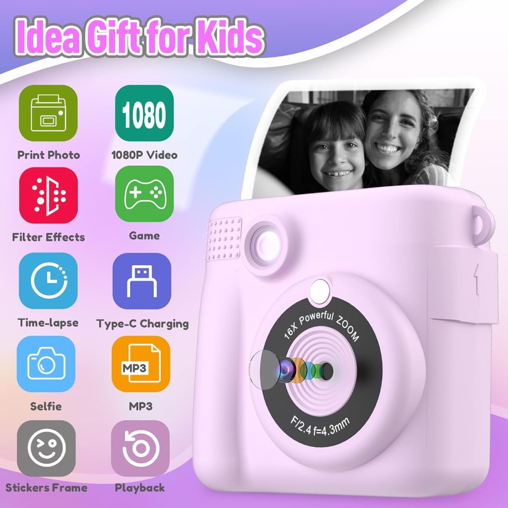 Instant Print Camera for Kids, - огляд і ціна Kids Educational Videos