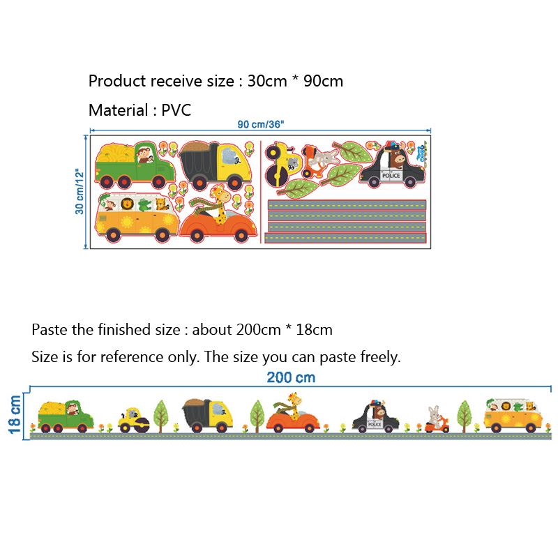 Cartoon Animals Car Wall Stick - огляд і ціна Kids Education Quotes