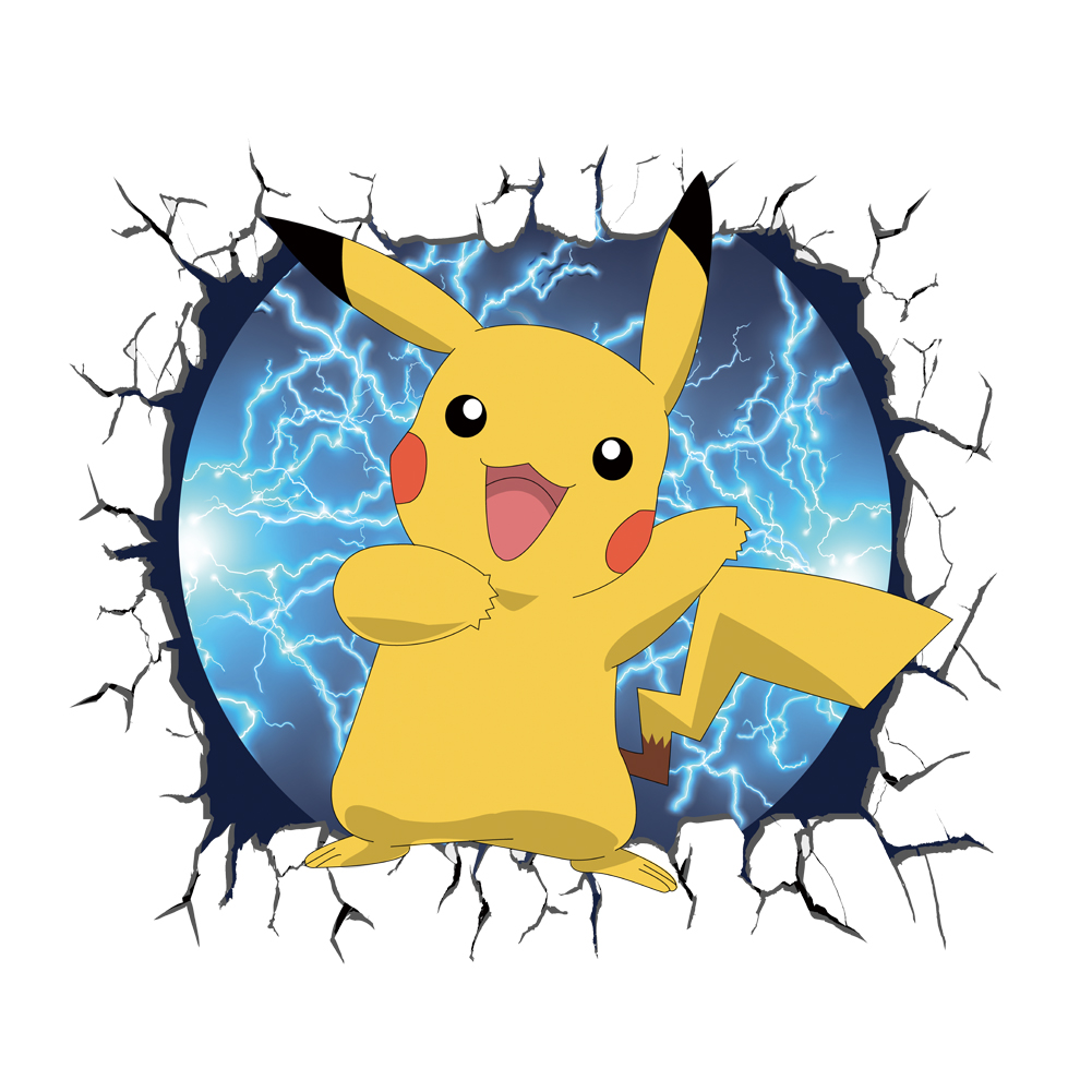 3D Broken Wall Cartoon Pikachu - огляд і ціна Kids Education Quotes