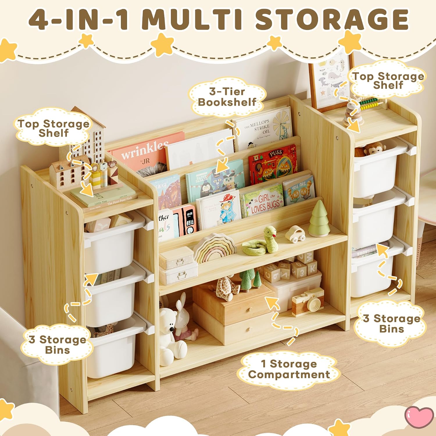 Kids Toy Storage Organizer and - огляд і ціна Montessori Shelf Toy
