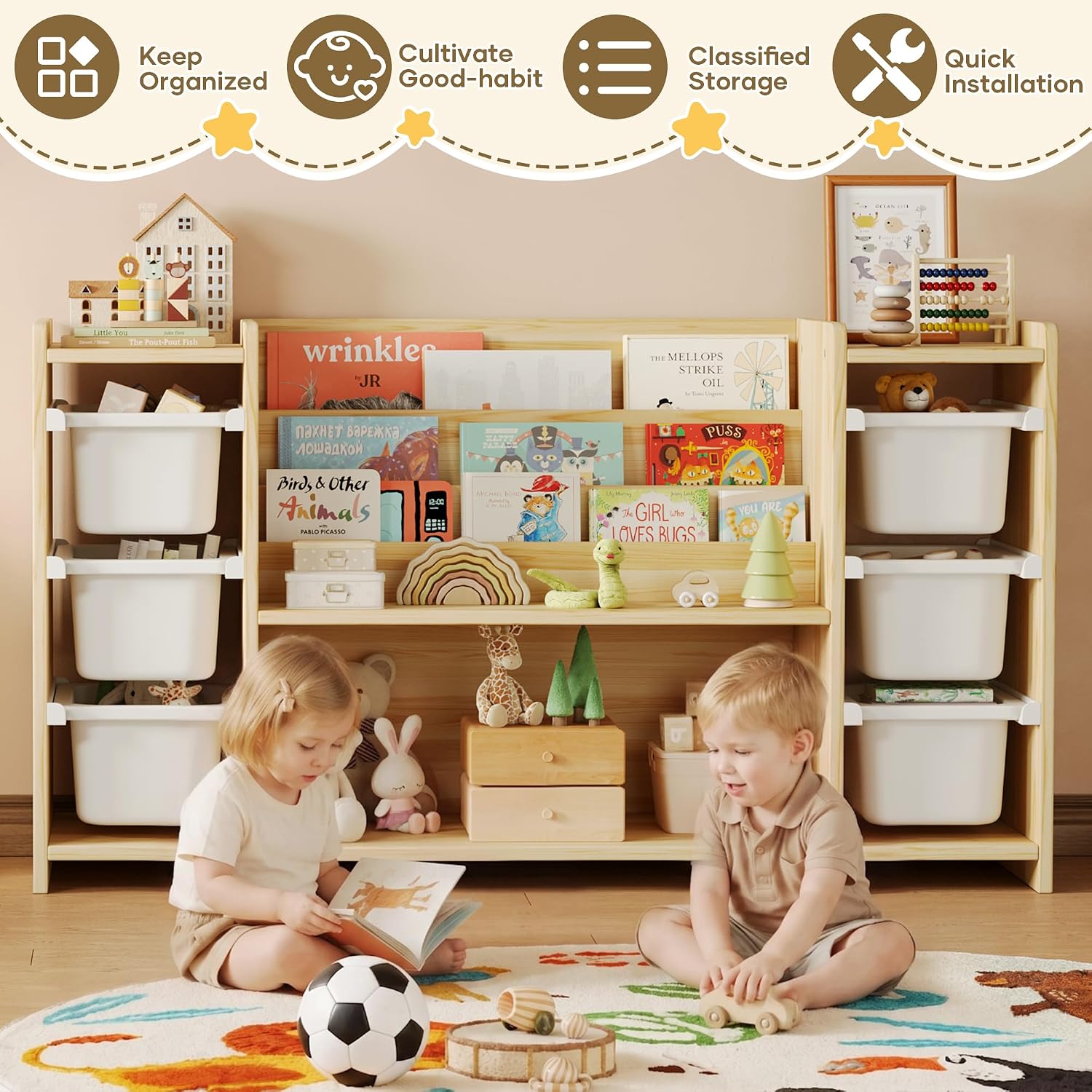 Kids Toy Storage Organizer and - огляд і ціна Montessori Shelf Toy