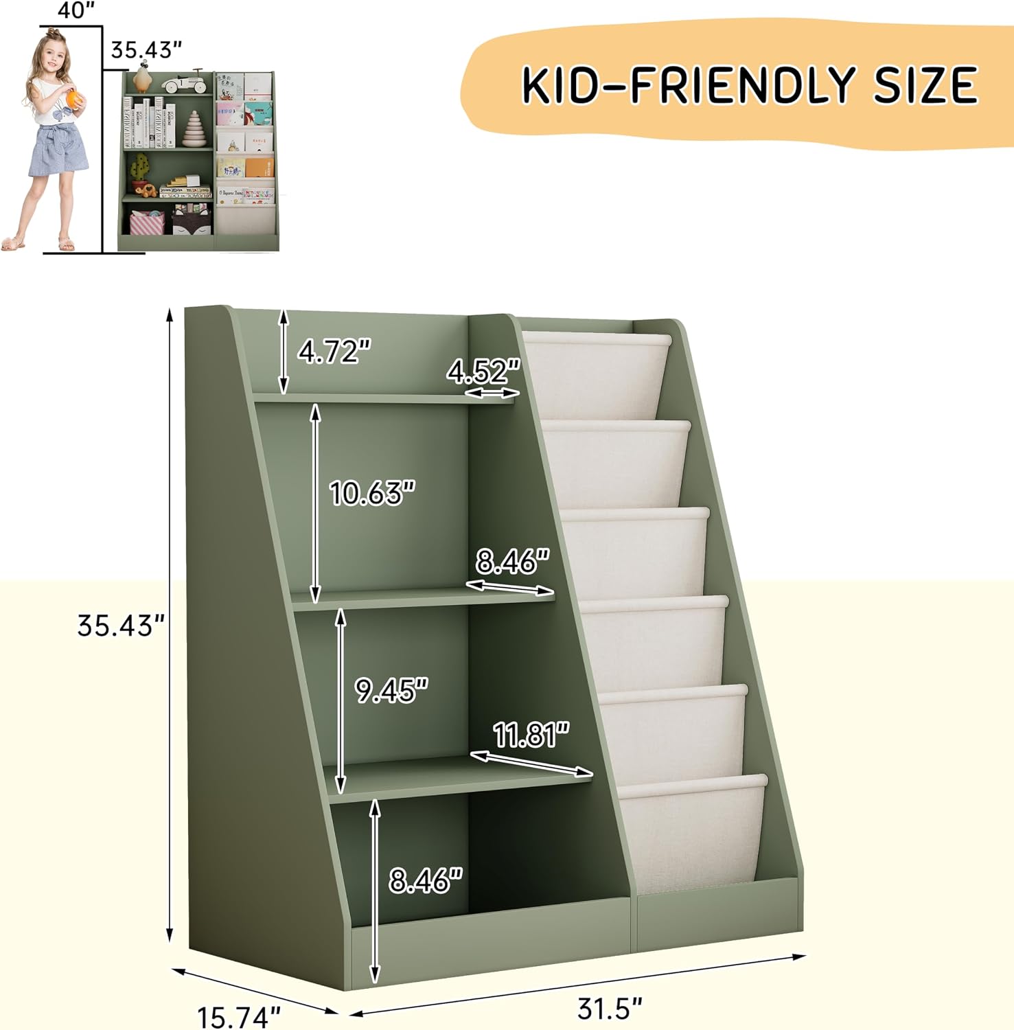 2-IN-1 Kids Bookshelf and Toy  - огляд і ціна Montessori Shelf Toy