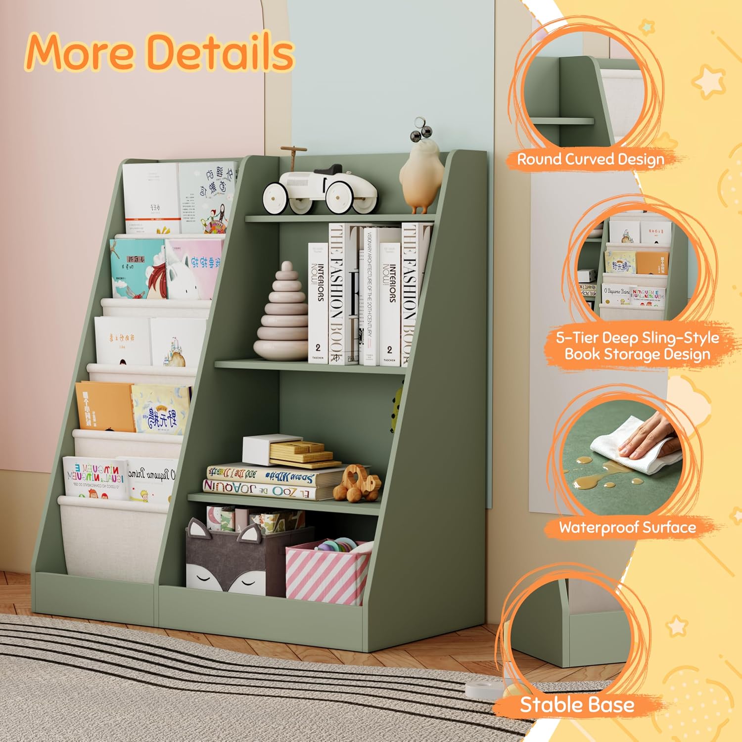 2-IN-1 Kids Bookshelf and Toy  - огляд і ціна Montessori Shelf Toy