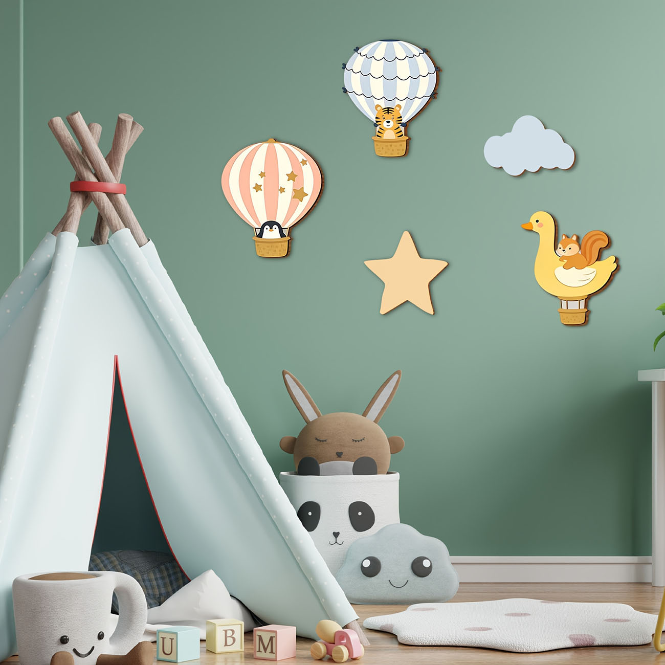 5Pcs Animal Hot Air Balloon Wo - огляд і ціна Kids Education Quotes